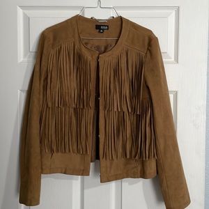 Suede-like, fringe jacket